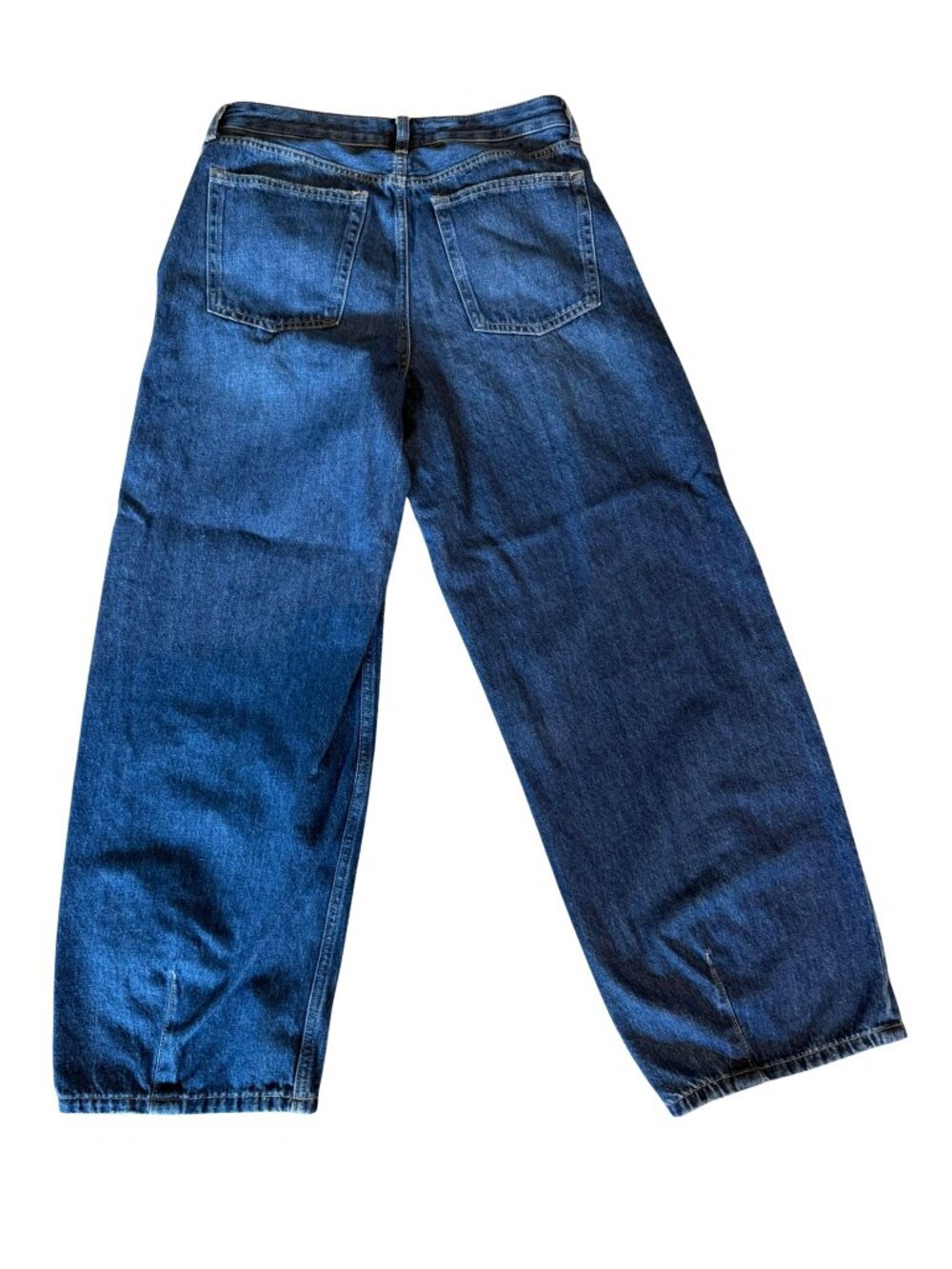 Everlane 27 Regular Organic Cotton Barrel Leg Jeans Dark Wash High Rise Wide Leg - Picture 2 of 10